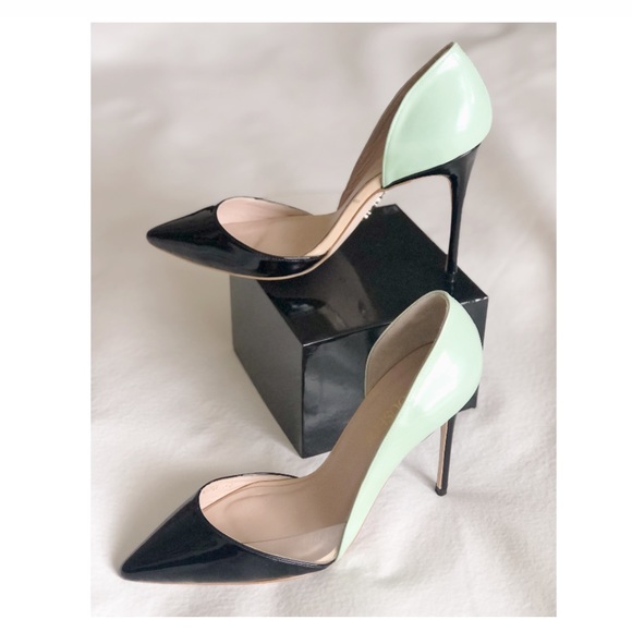 House of CB Roma Stilleto Heels Black/Mint Size: 7 - Picture 3 of 11